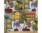 Christmas Town Tree Carolers Digital Cotton Print Fabric | By the Yard | Sewing and Crafting | 44 inches wide